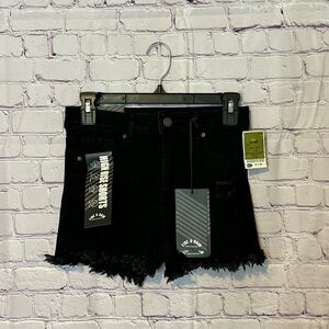 Black Distressed Women Shorts